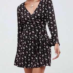 ASOS DESIGN skater mini dress in washed floral